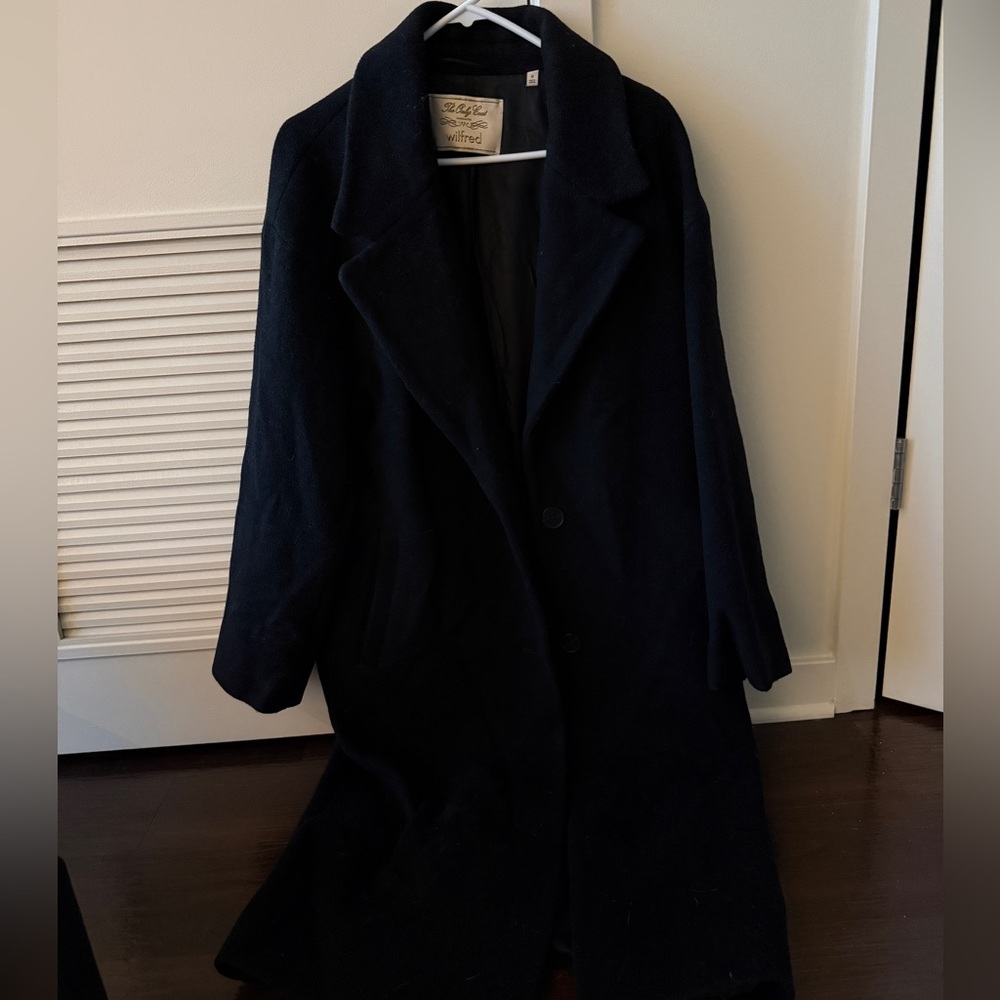 Aritzia Wilfred Classic Black Trench Coat